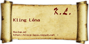 Kling Léna névjegykártya